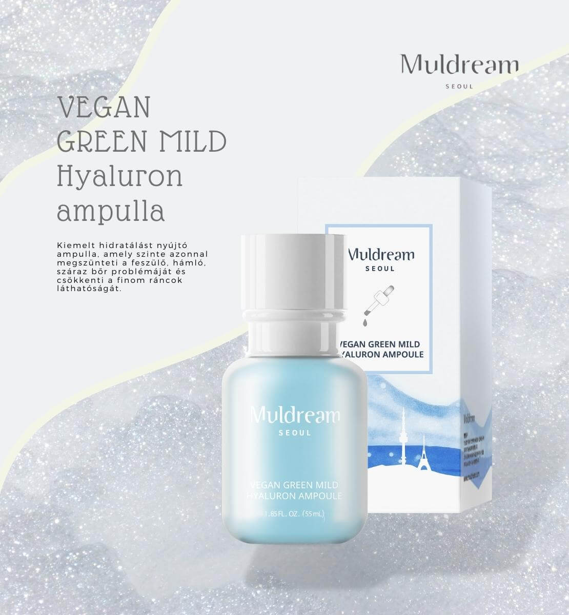 Muldream -vegan-green-mild-hyaluron-ampulla-leiras